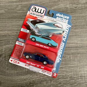 NIP AUTO WORLD 2 Pack Deluxe Limited Series 1966 AMC Marlin 1967 Buick GS 400